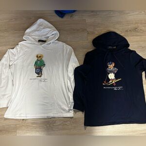 Ralph Lauren Bear Hoodies in Cream and Black